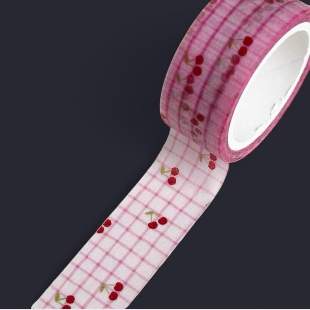 Cherry Grid Washi Tape Roll